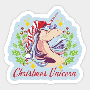 Proud Christmas Unicorn Sticker